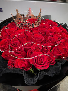 黑裙紗紅玫瑰｜ 99 Red Roses Bouquet