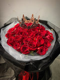 33枝黑紗紅玫瑰｜ 33 Red Roses Bouquet