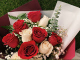 紅白混合玫瑰花束| Red and White Roses Bouquet