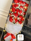 紅玫瑰19朵禮盒| Red roses with a flower box