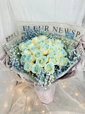 碎冰藍玫瑰花束｜ Ice Blue Roses Bouquet
