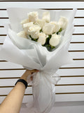 全白花束 | White Roses Bouquet